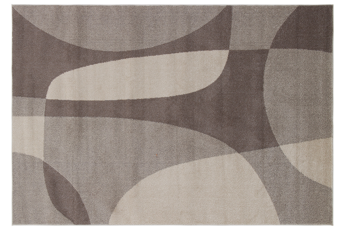Tappeto beige e grigio con motivo grafico 160 x 230 cm ARID
