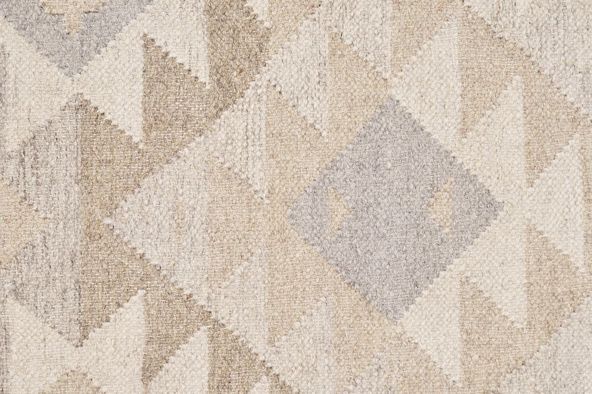 Tappeto berbero beige con motivi in lana e cotone 160 x 230 cm MAKA