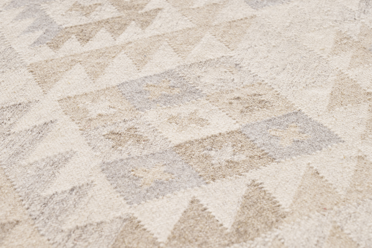 Tappeto berbero beige con motivi in lana e cotone 160 x 230 cm MAKA