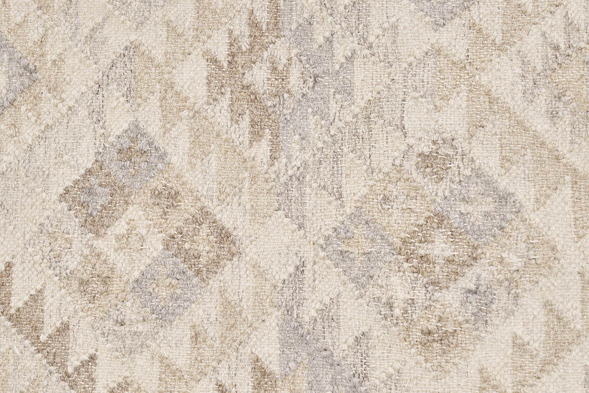 Tappeto berbero beige con motivi in lana e cotone 60 x 120 cm MAKA