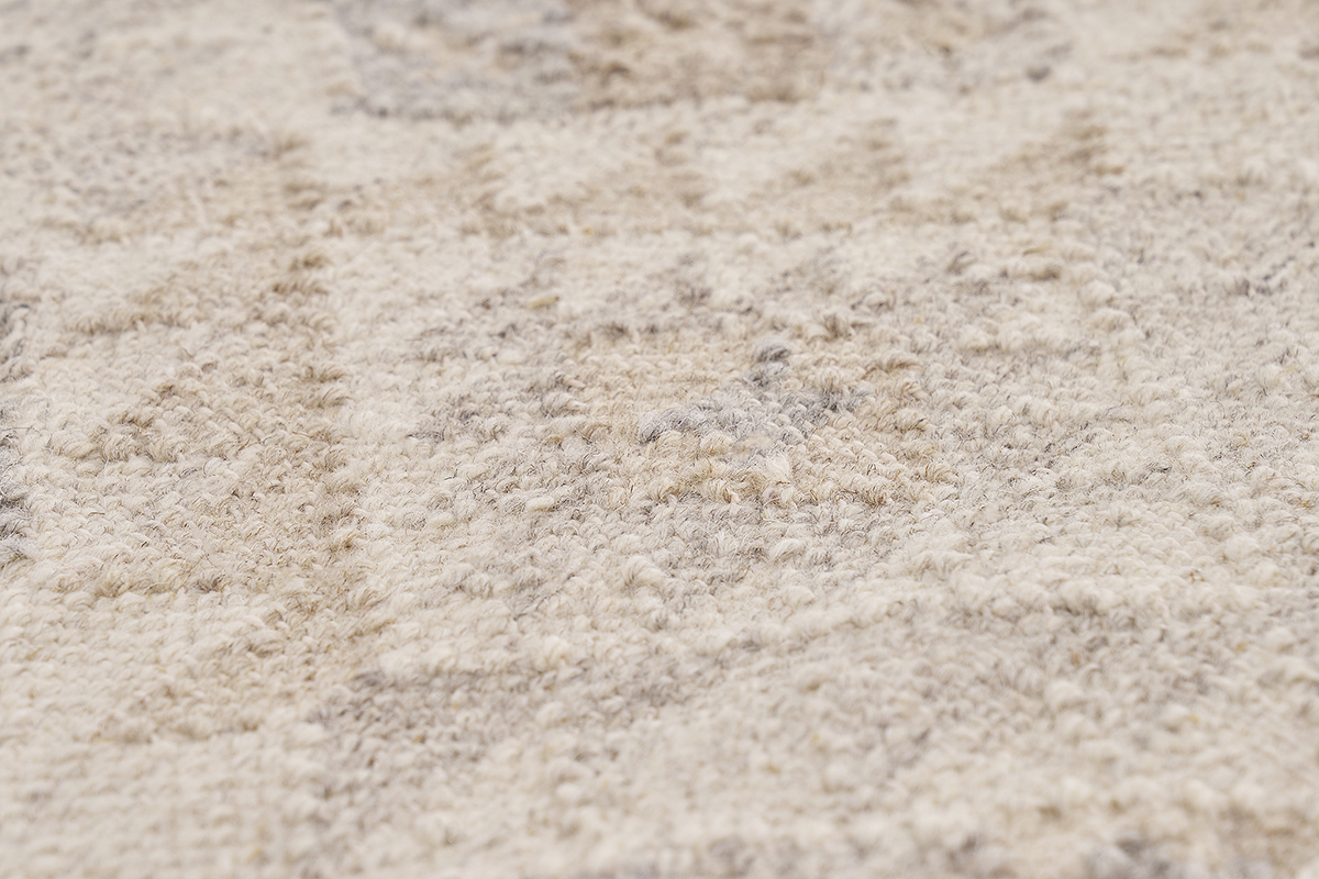 Tappeto berbero beige con motivi in lana e cotone 60 x 120 cm MAKA