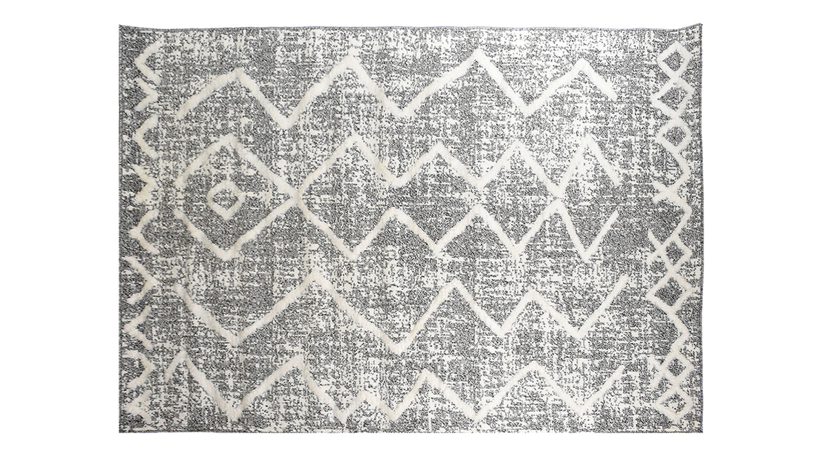 Tappeto berbero con motivi a rilievo grigio e beige 160 x 230 cm PALEO
