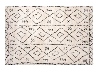 Tappeto bianco sporco con motivi in polipropilene misura 160x230 cm modello GRAPHIK