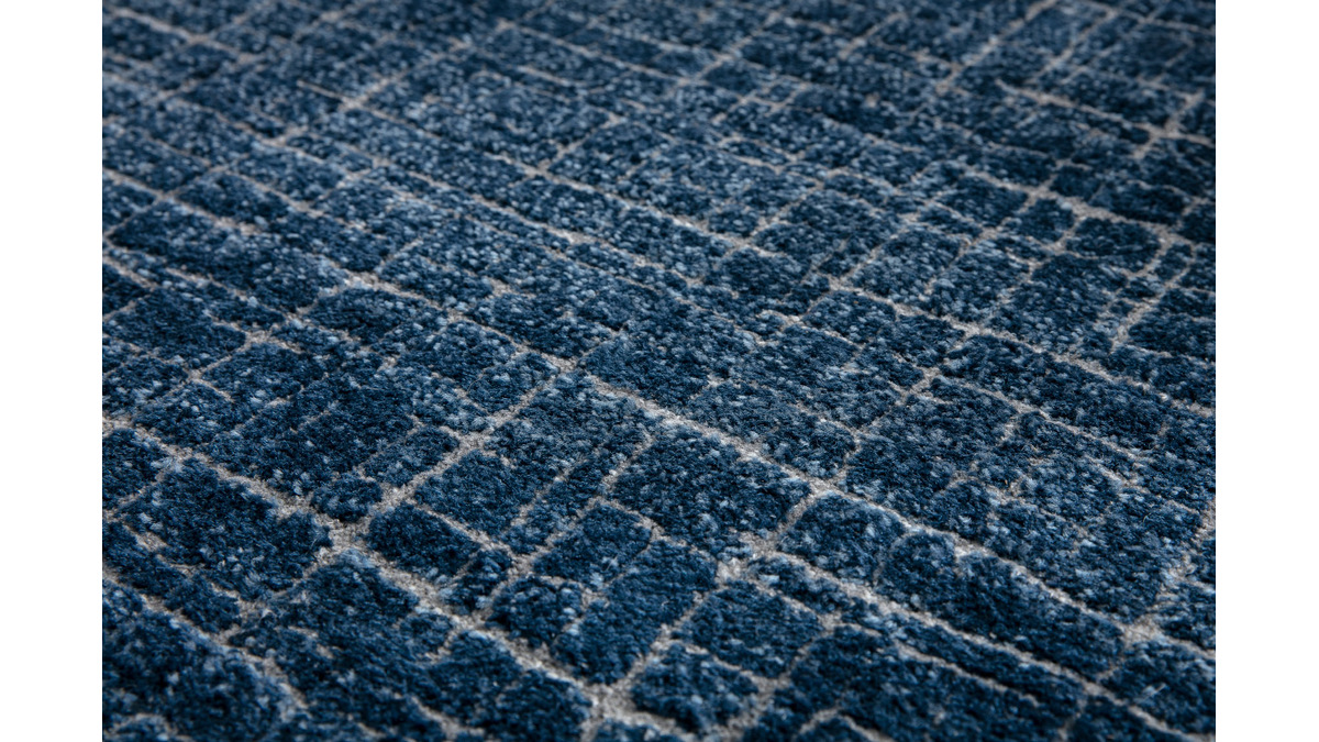 Tappeto blu con motivo grafico 160 x 230 cm SAPHIR