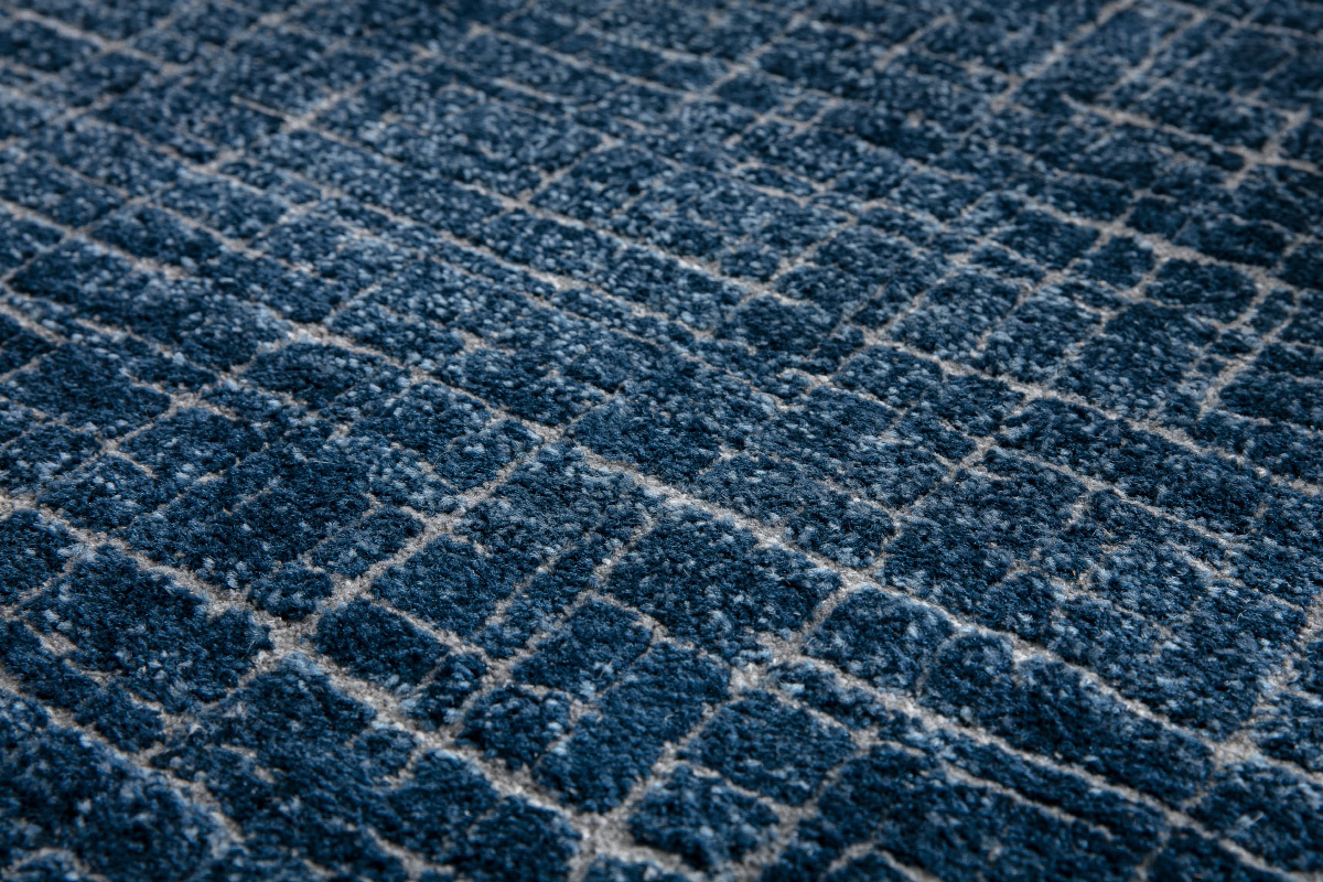 Tappeto blu con motivo grafico 160 x 230 cm SAPHIR