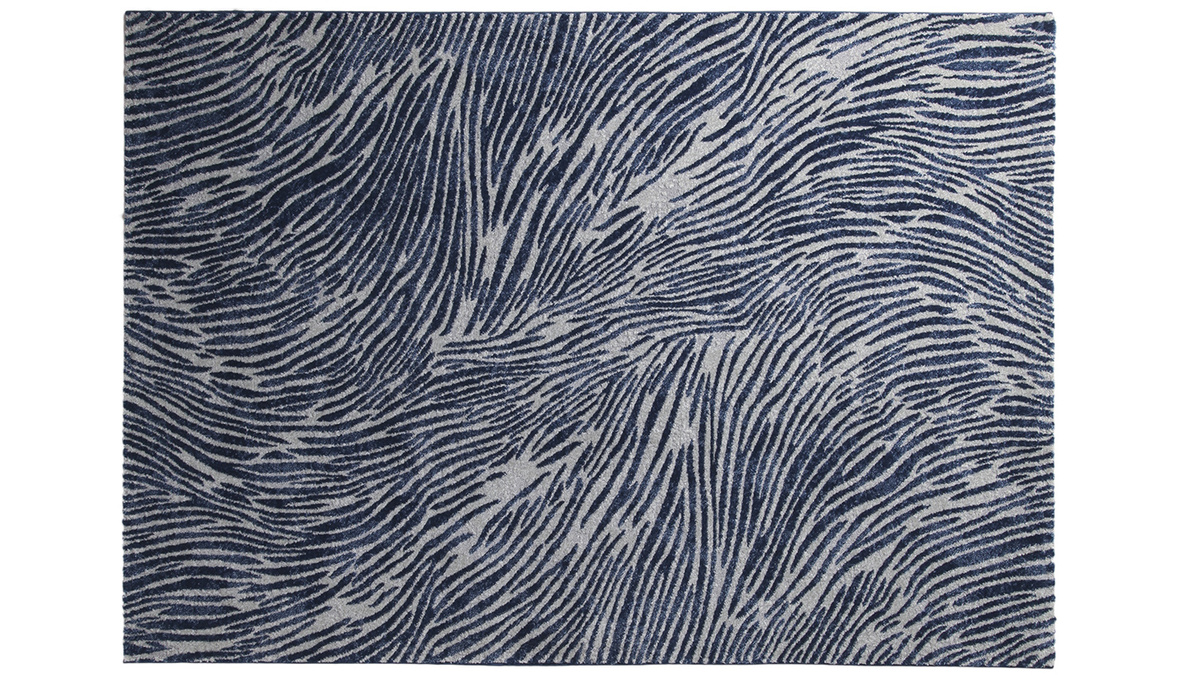 Tappeto blu e grigio con motivi 160 x 230 cm SEA