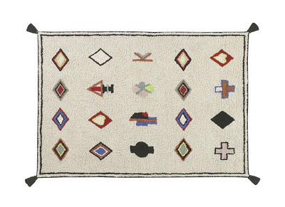 Tappeto con motivi in cotone 140x200cm LIMA - Tappeto con motivi in cotone 140x200cm LIMA