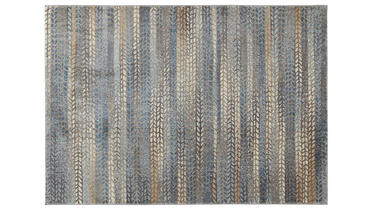 Tappeto con motivo grafico blu, marrone e grigio 160 x 230 cm EPIS