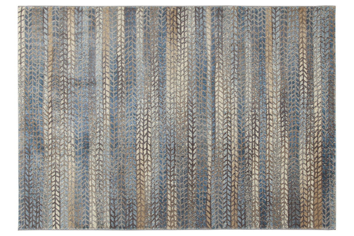 Tappeto con motivo grafico blu, marrone e grigio 160 x 230 cm EPIS