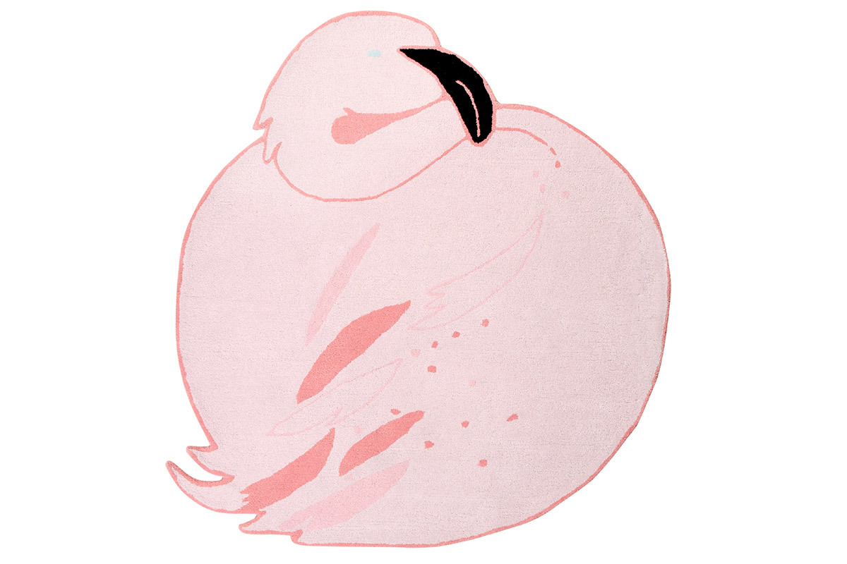 Tappeto da bambino Rosa 150 x 160 cm FLAMINGO