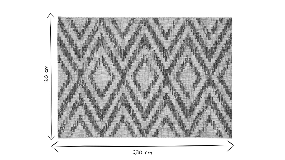 Tappeto da esterni a motivi geometrici  grigio 160 x 230 cm LUDI