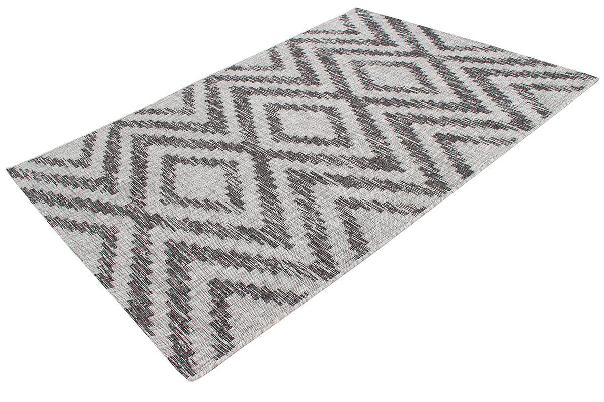 Tappeto da esterni a motivi geometrici grigio 200 x 280 cm LUDI