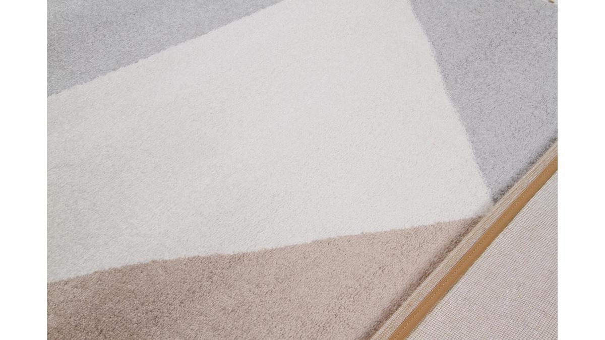 Tappeto design bianco, beige e grigio 160 x 230 cm TAPEZI