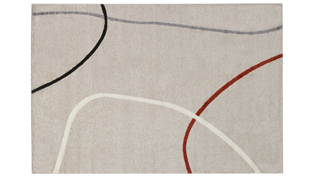 Tappeto design grigio beige motivi astratti 160x230 cm LINER