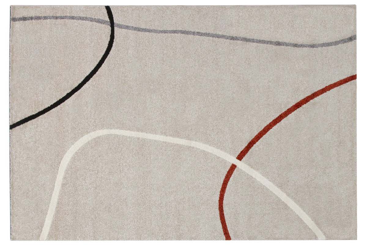Tappeto design grigio beige motivi astratti 160x230 cm LINER