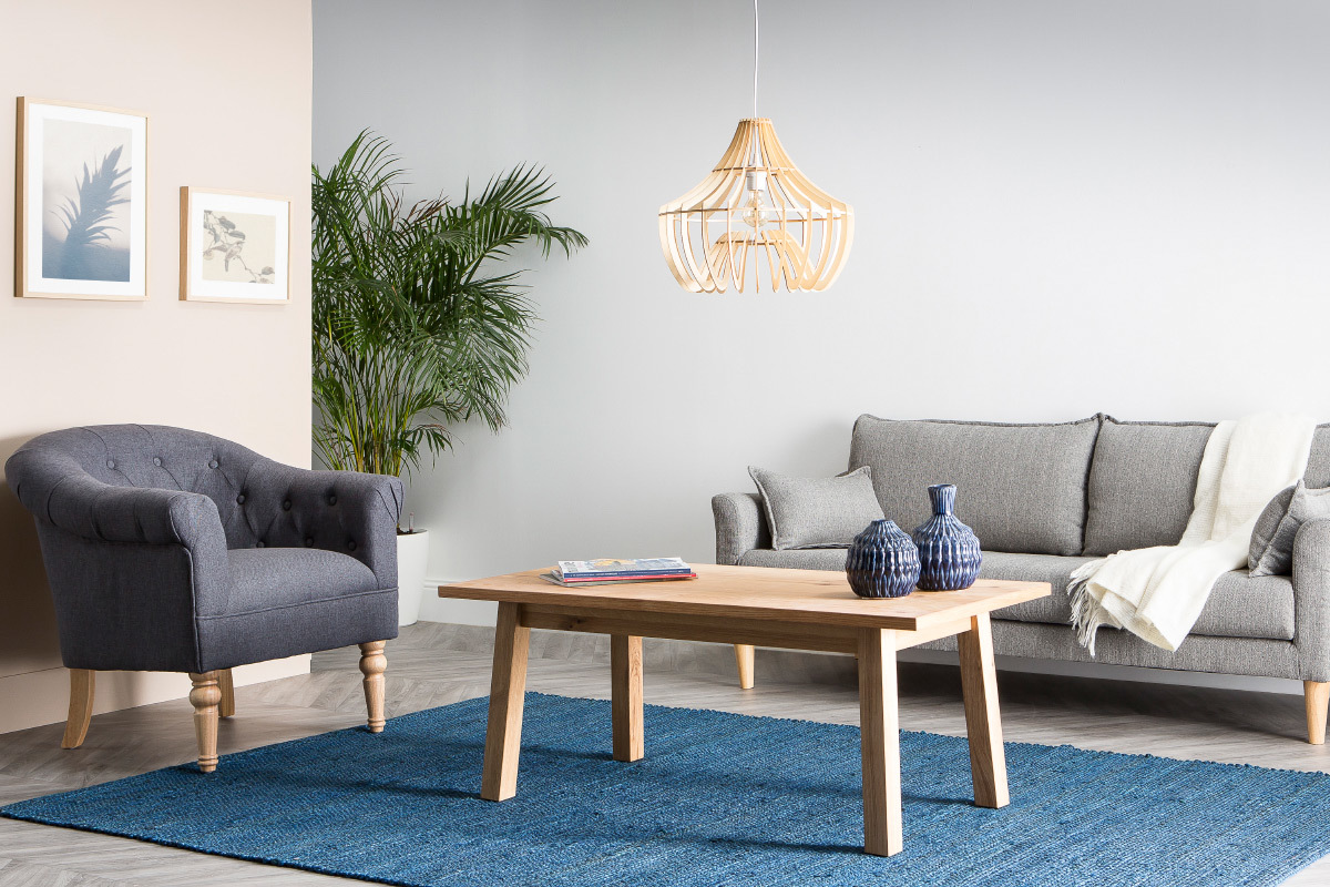 Tappeto di colore blu in iuta misura 170x240 cm modello GUNNY