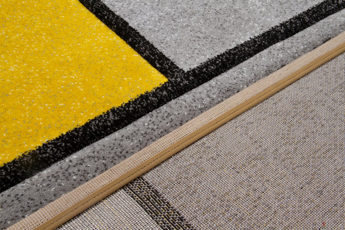 Tappeto di design giallo e grigio 160 x 230 cm - CUBIK