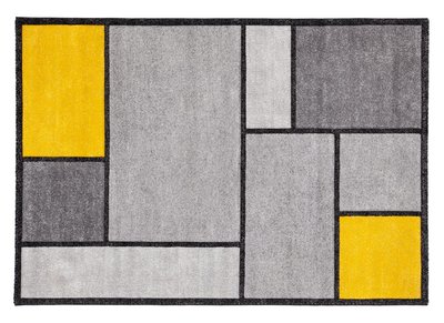 Tappeto di design giallo e grigio 160 x 230 cm - CUBIK - Tappeto di design giallo e grigio 160 x 230 cm - CUBIK