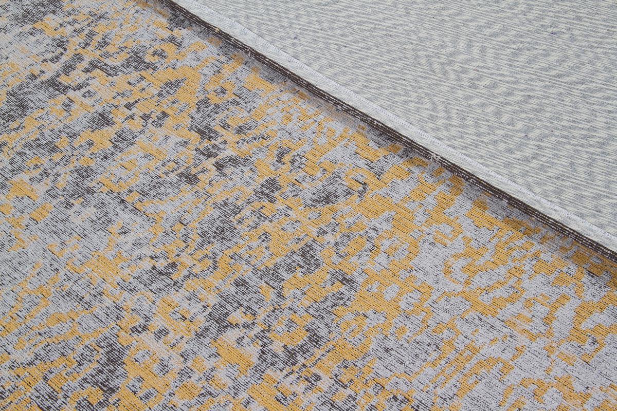 Tappeto effetto us giallo oro e marrone con motivo intrecciato 160 x 230cm - ASTRA