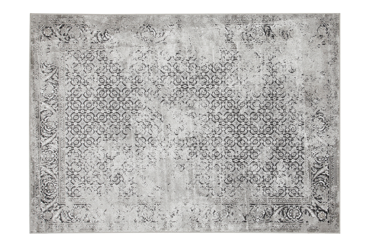 Tappeto effetto vissuto grigio in viscosa L160 x L230 cm PETRA