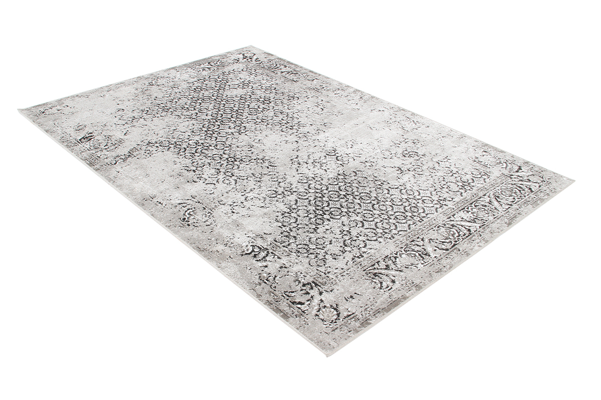 Tappeto effetto vissuto grigio in viscosa L160 x L230 cm PETRA