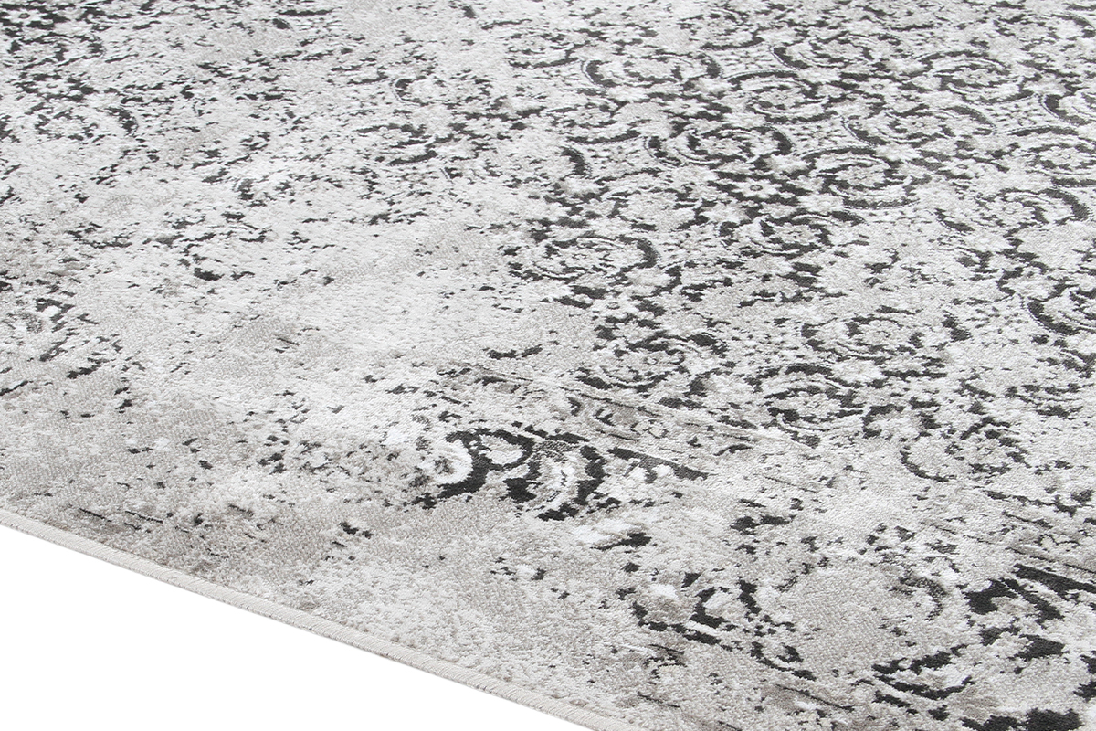 Tappeto effetto vissuto grigio in viscosa L160 x L230 cm PETRA
