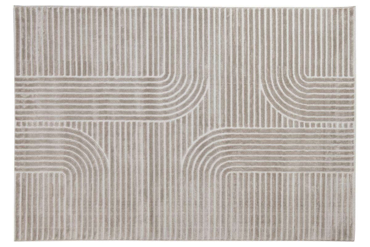 Tappeto grafico rettangolare beige 160 x 230 cm MAGNUS