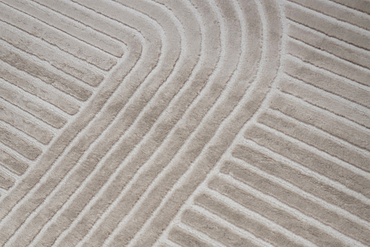 Tappeto grafico rettangolare beige 160 x 230 cm MAGNUS