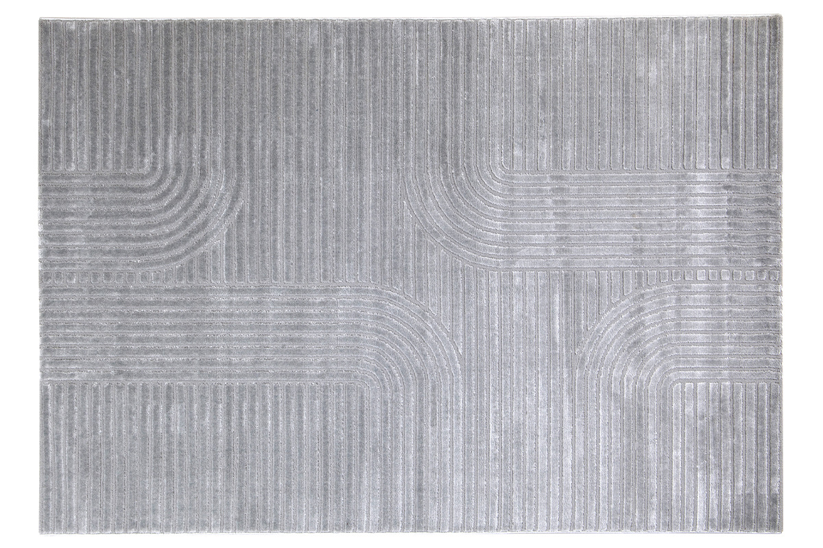 Tappeto grafico rettangolare grigio 160 x 230 cm MAGNUS