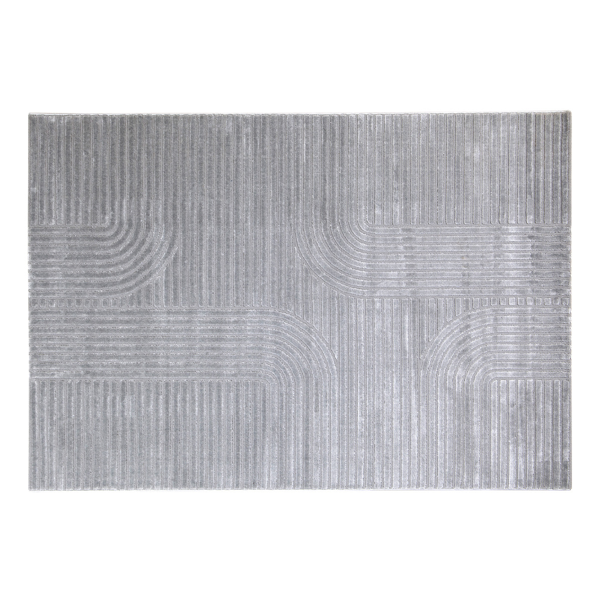 Tappeto grafico rettangolare grigio 160 x 230 cm MAGNUS