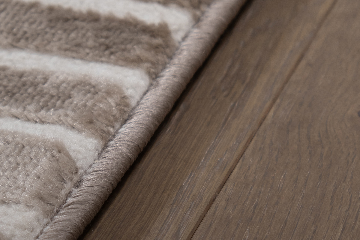 Tappeto grafico rettangolare taupe 160 x 230 cm MAGNUS