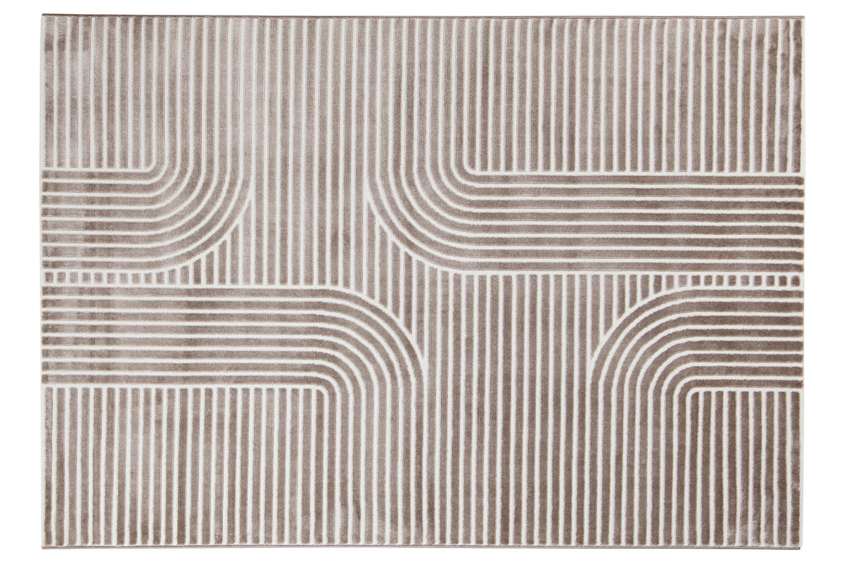 Tappeto grafico rettangolare taupe 160 x 230 cm MAGNUS