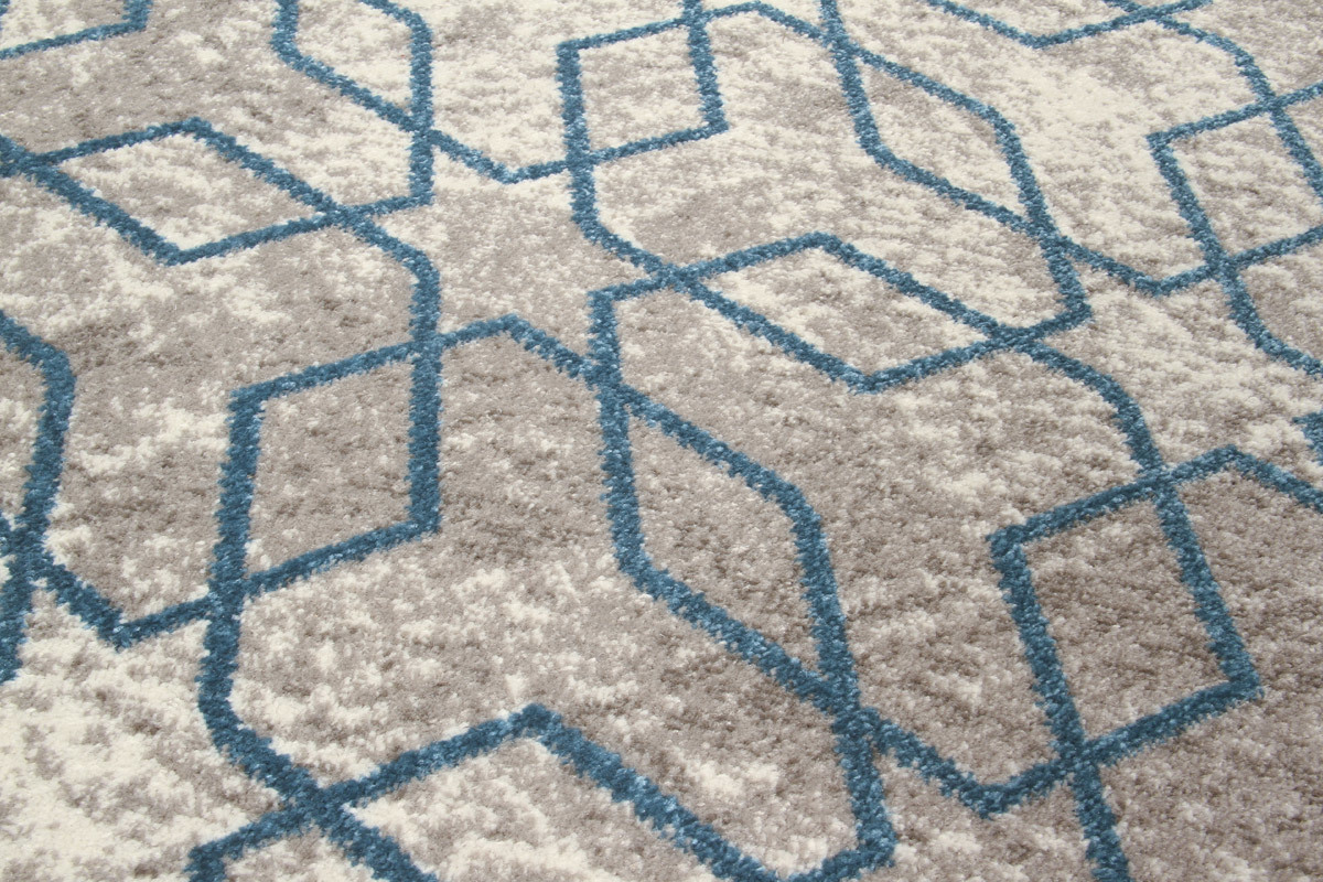 Tappeto greggio con motivi blu 160 x 230 cm SOHO