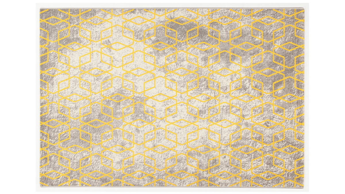 Tappeto greggio con motivi giallo 160 x 230 cm SOHO