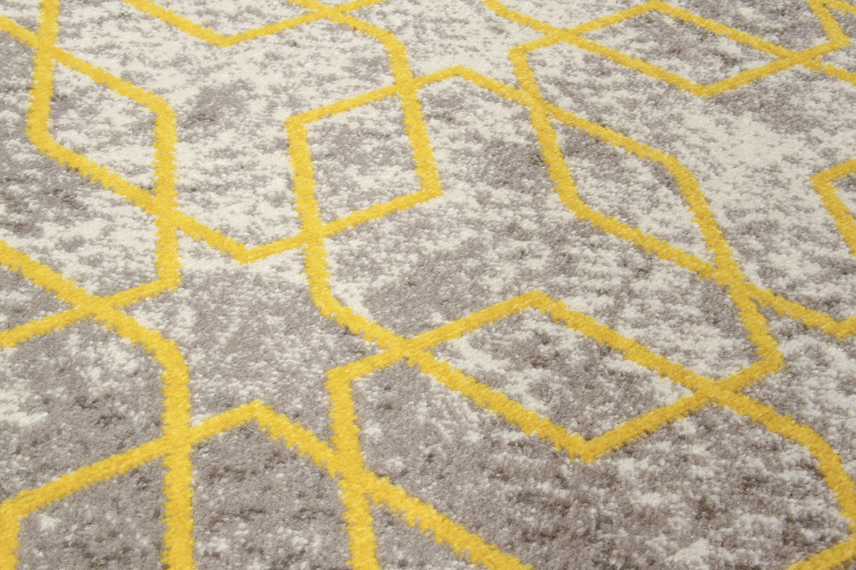 Tappeto greggio con motivi giallo 160 x 230 cm SOHO