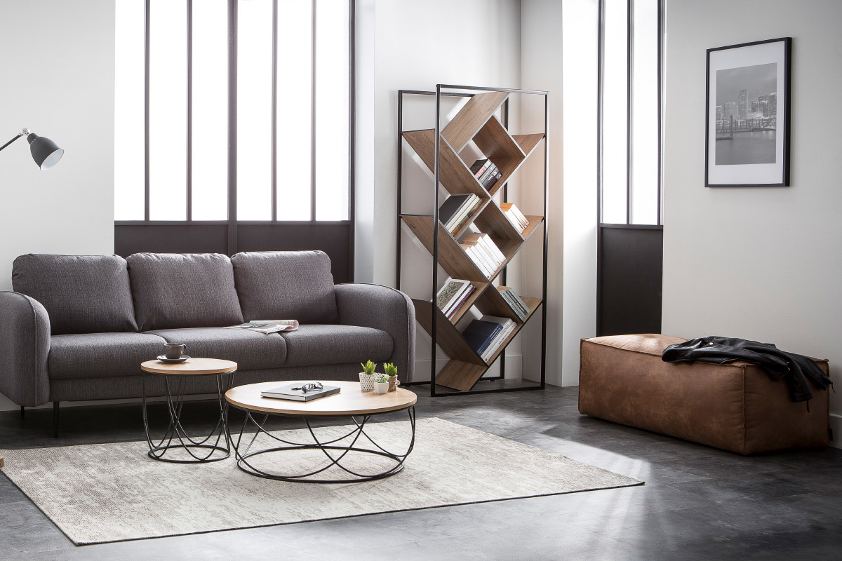 Tappeto grigio acrilico - cotone 155x230 STONE