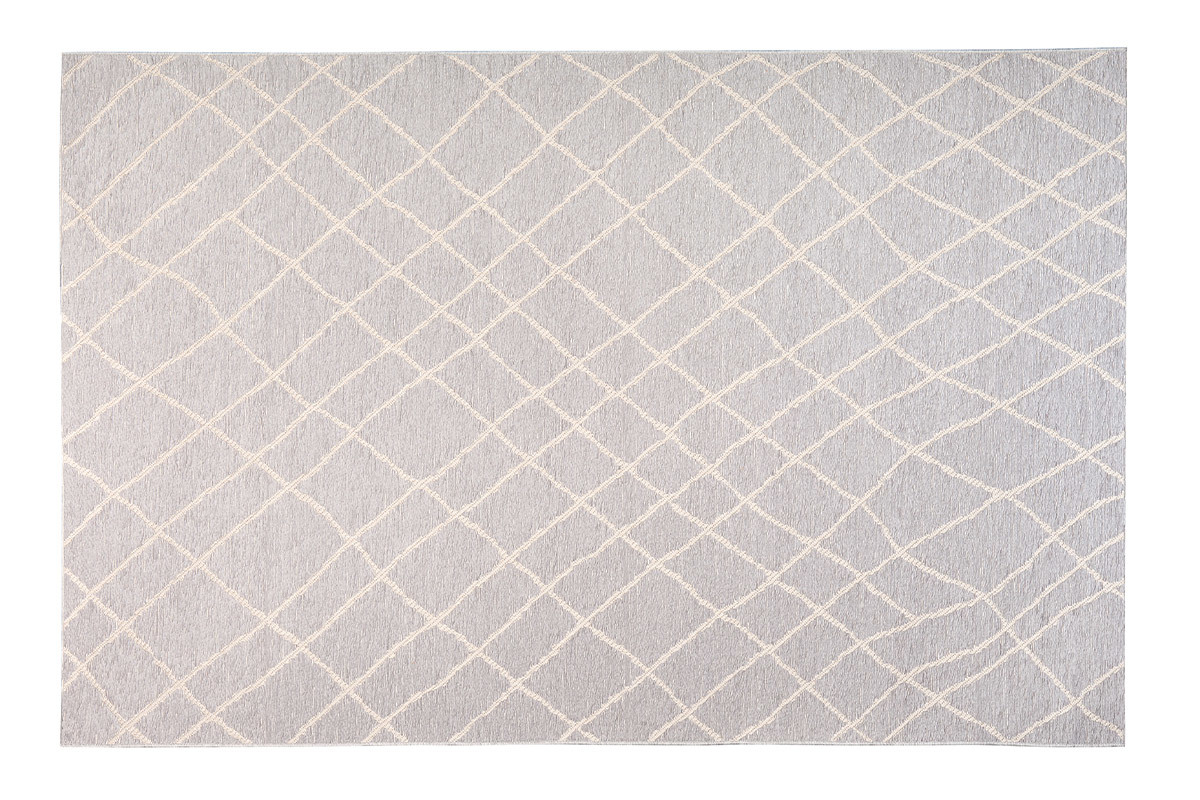 Tappeto grigio chiaro in polipropilene misura 160x230 cm modello FLOW