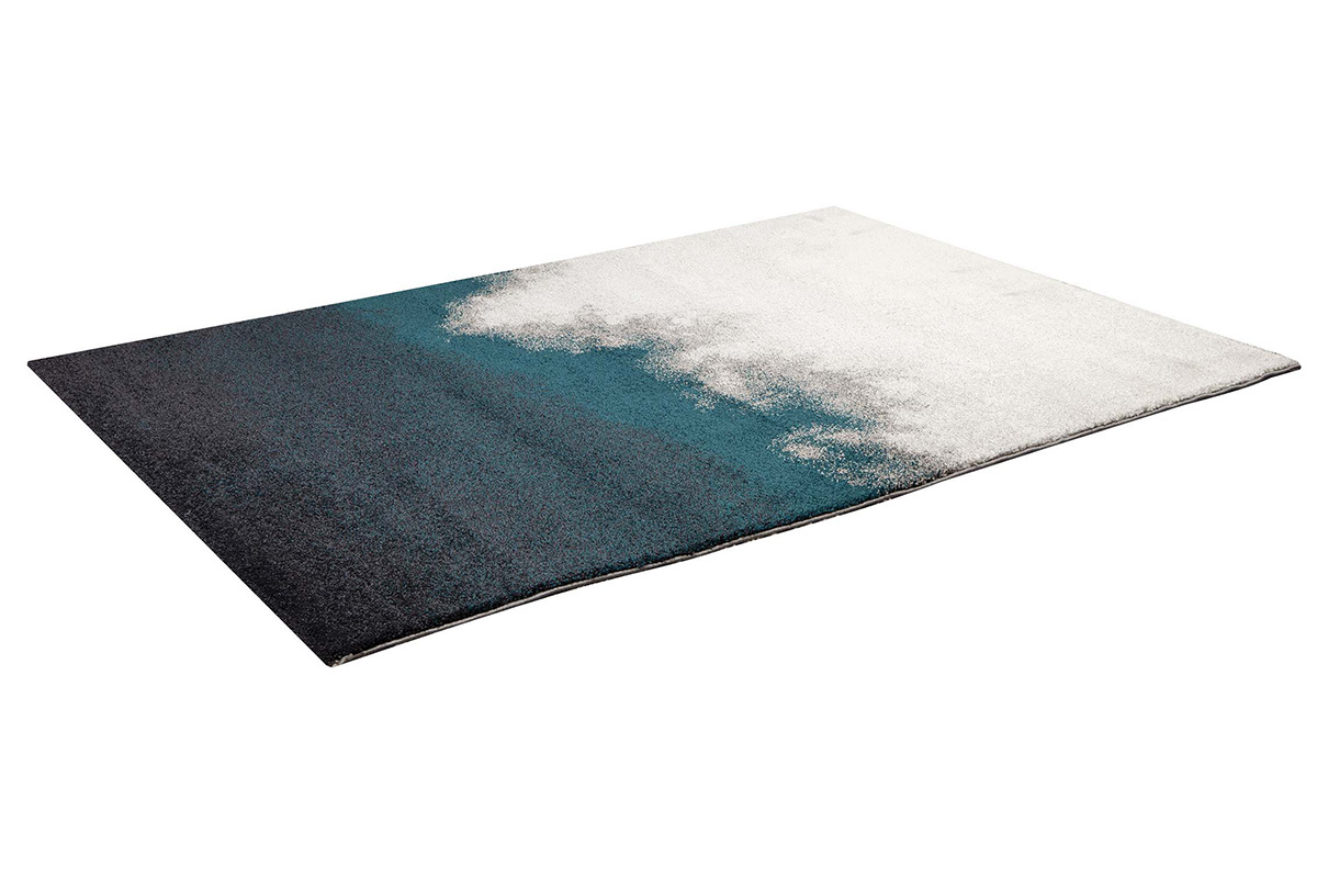 Tappeto grigio e blu moderno in polipropilene 160x230 cm TEKOA