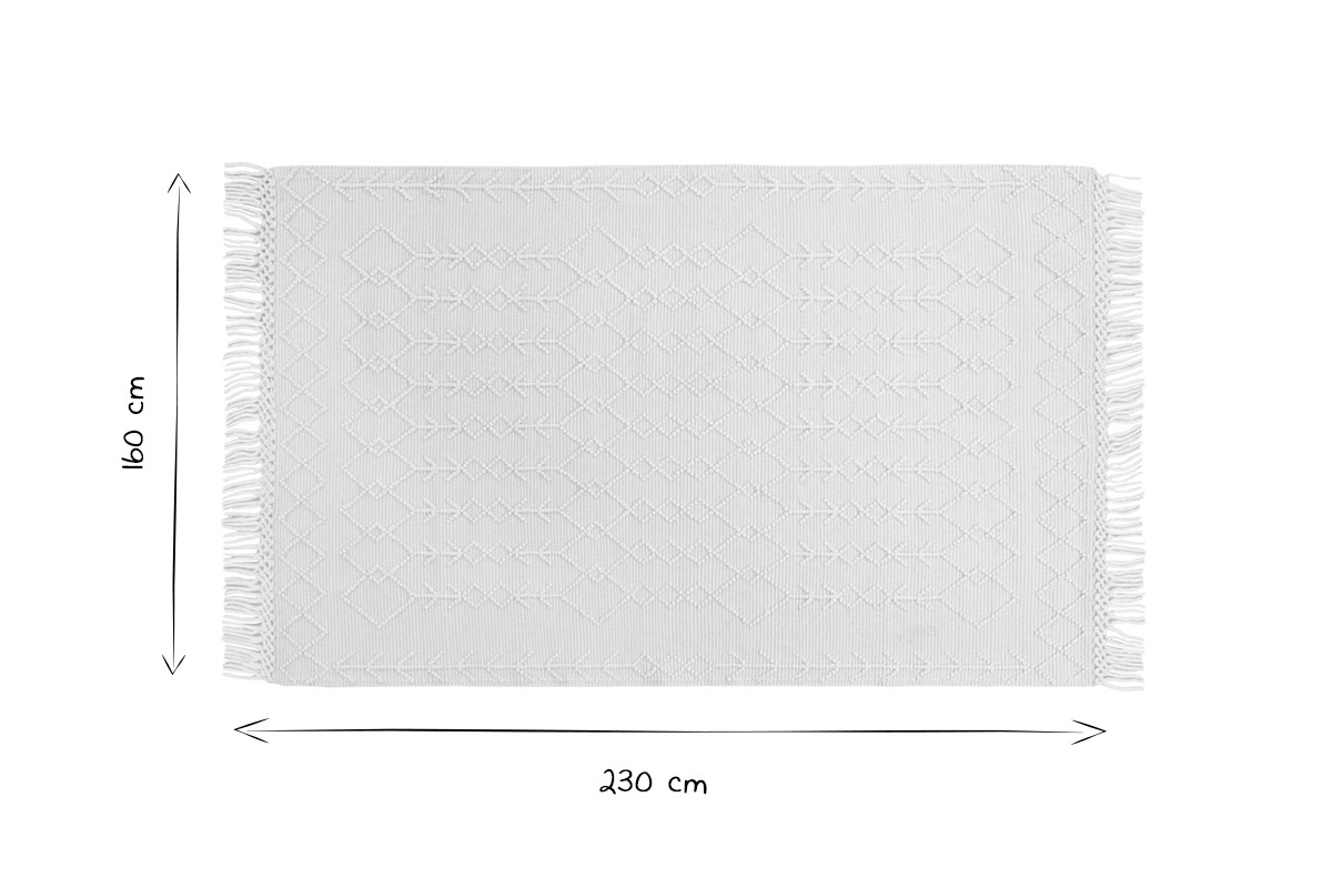 Tappeto in lana e cotone tessuto a mano 160 x 230 cm DENALI