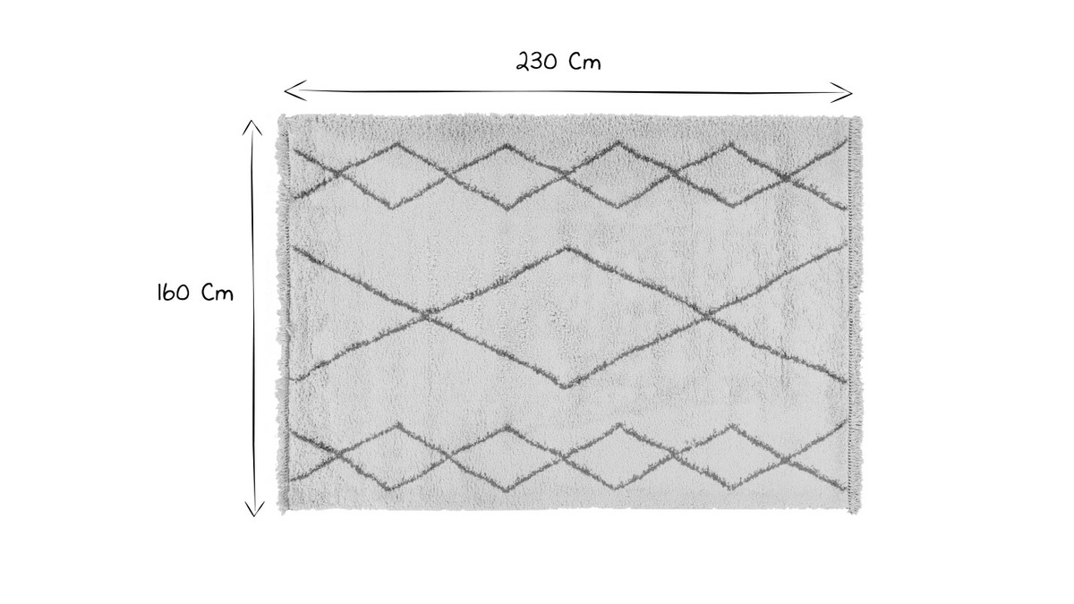 Tappeto in stile berbero grigio 160 x 230 cm TRIBU