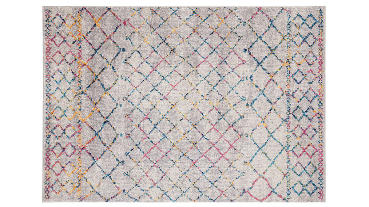 Tappeto in stile berbero grigio e multicolore 160 x 230 cm CIELO
