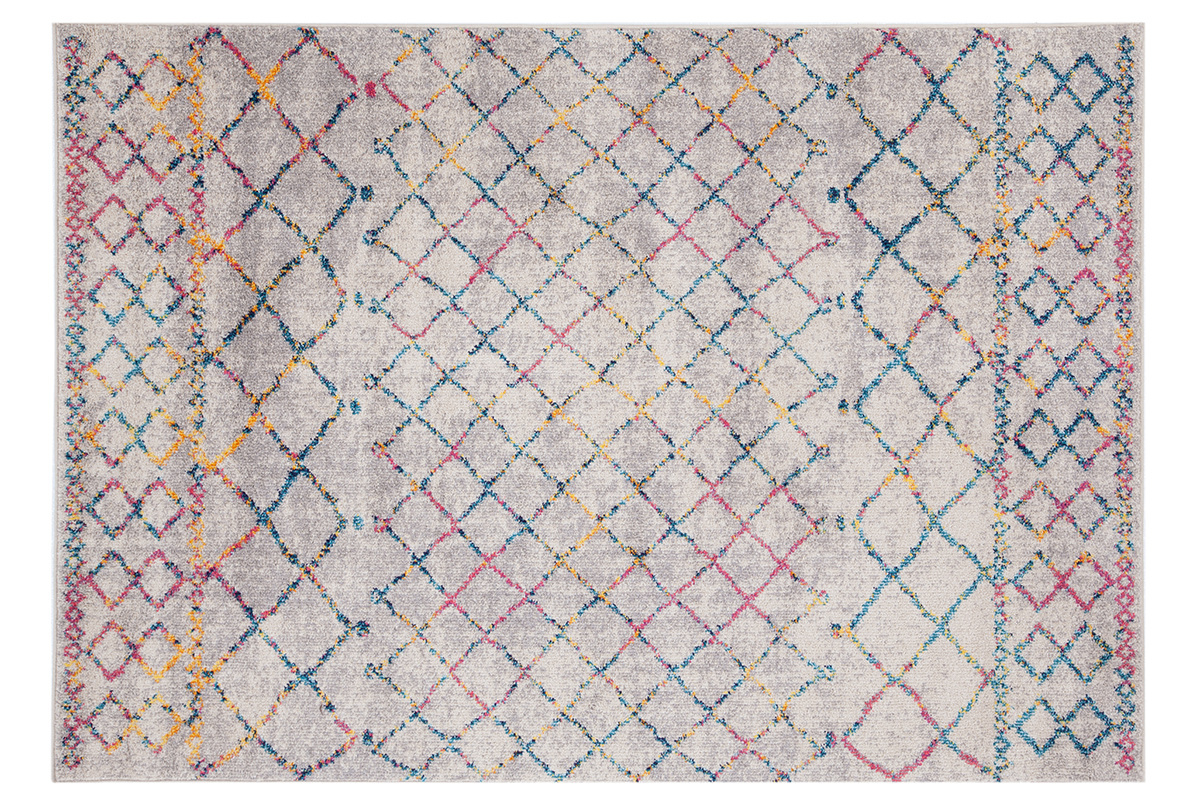 Tappeto in stile berbero grigio e multicolore 160 x 230 cm CIELO