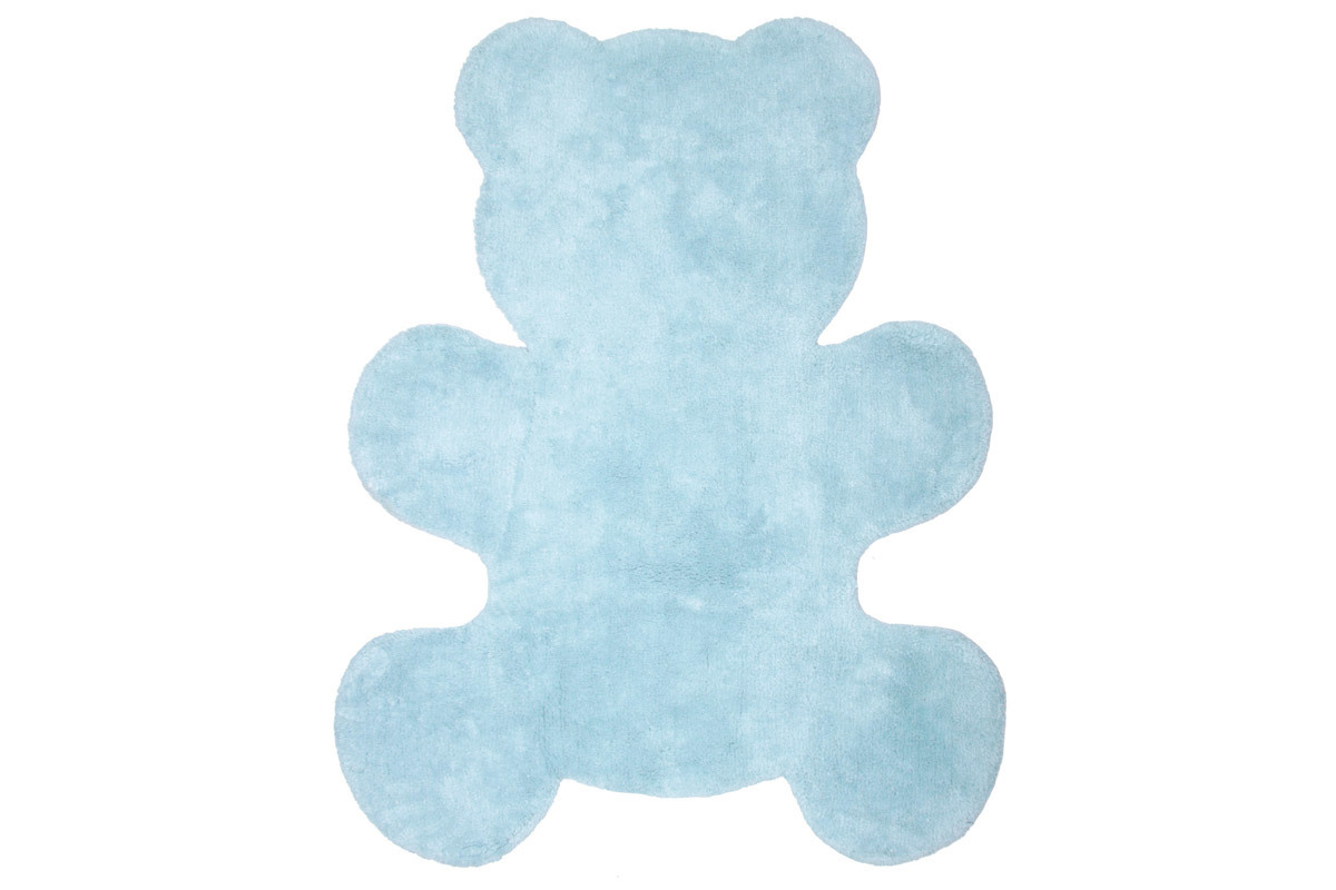 Tappeto infanzia in cotone blu 80x100 cm TEDDY