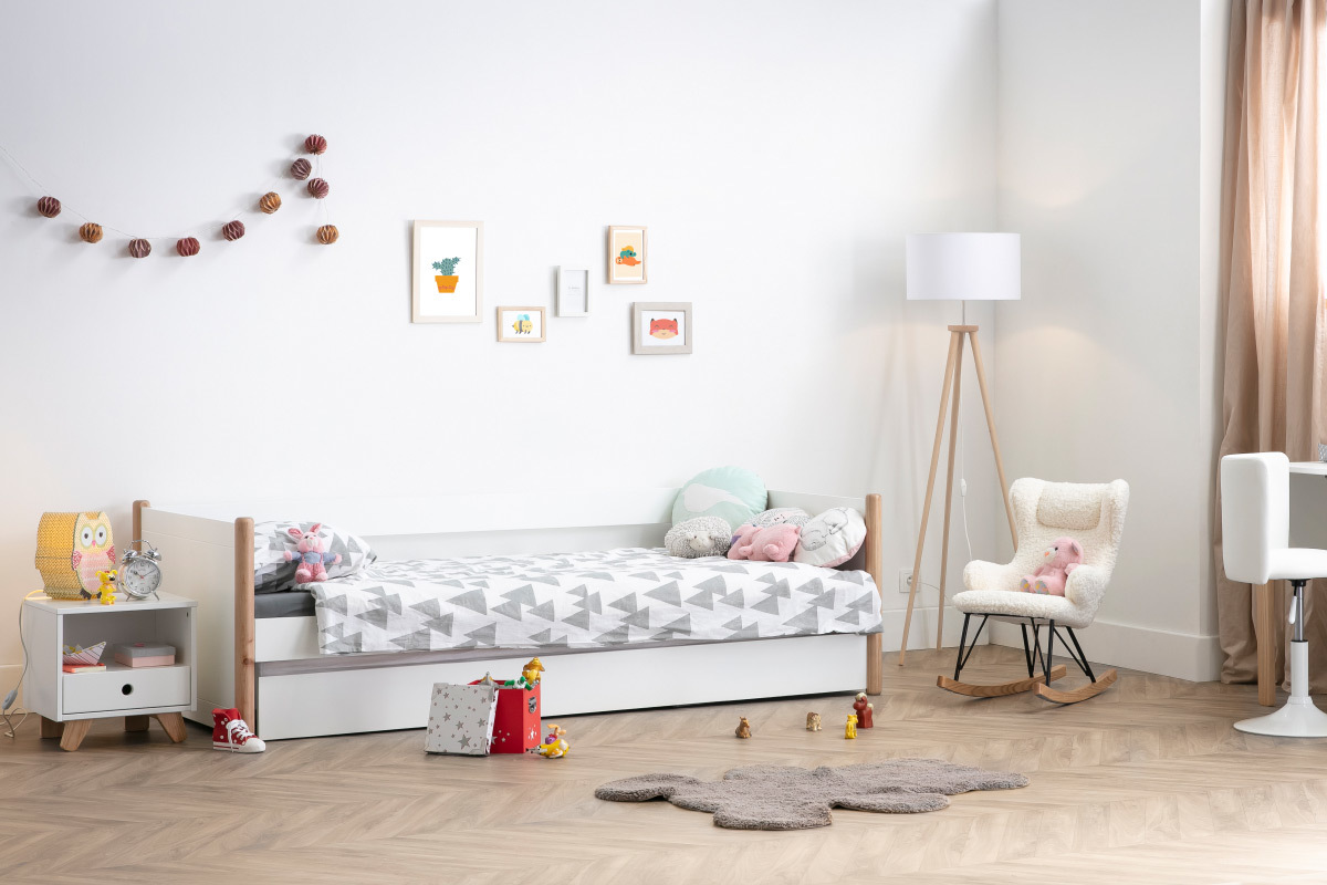 Tappeto infanzia in cotone blu 80x100 cm TEDDY