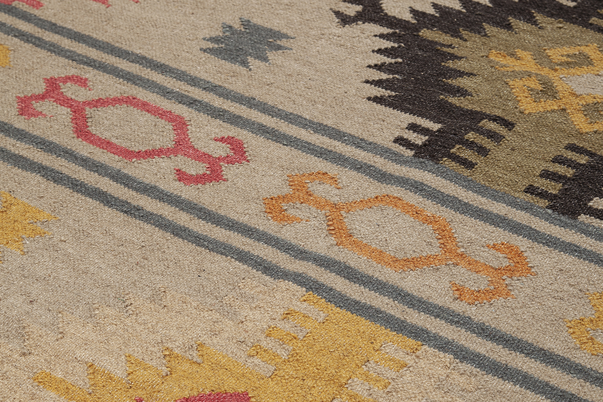 Tappeto kilim tessuto a mano in lana e cotone 160 x 230 cm SAUK
