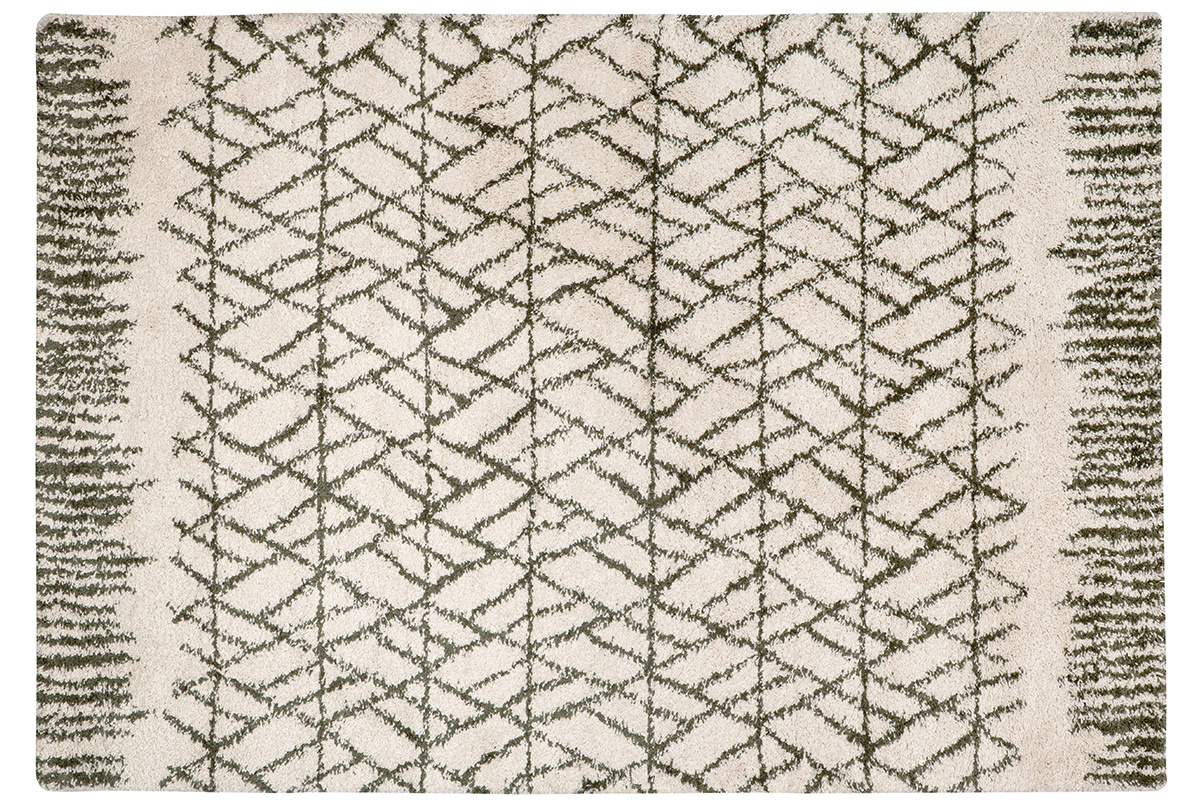 Tappeto moderno beige e cachi 160 x 230 cm PALMERAIE