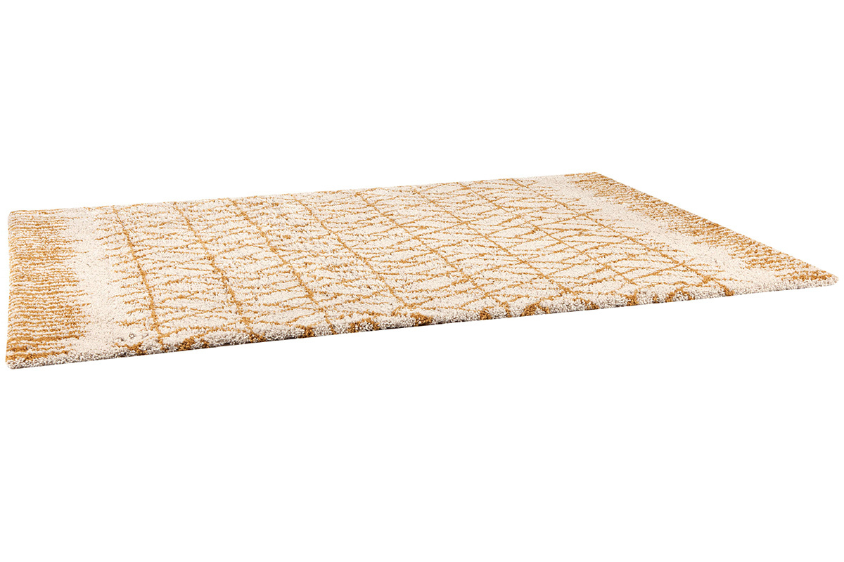 Tappeto moderno beige e giallo 160 x 230 cm PALMERAIE
