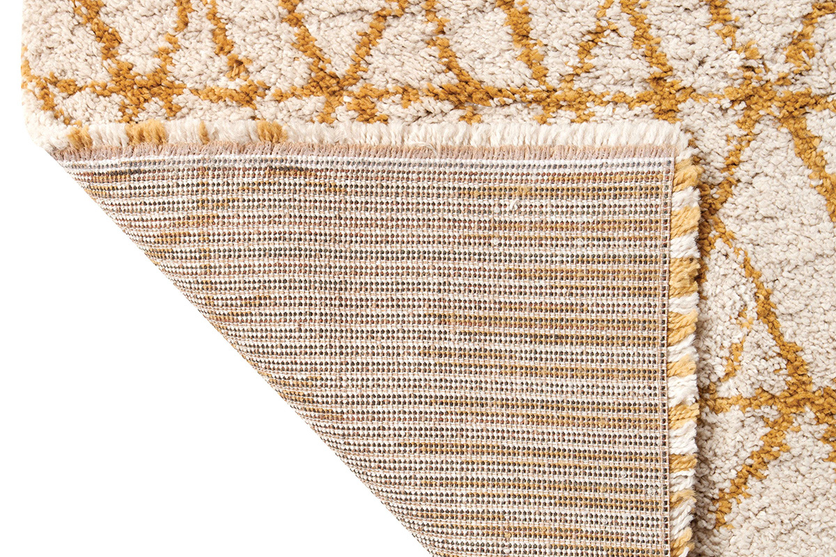Tappeto moderno beige e giallo 160 x 230 cm PALMERAIE