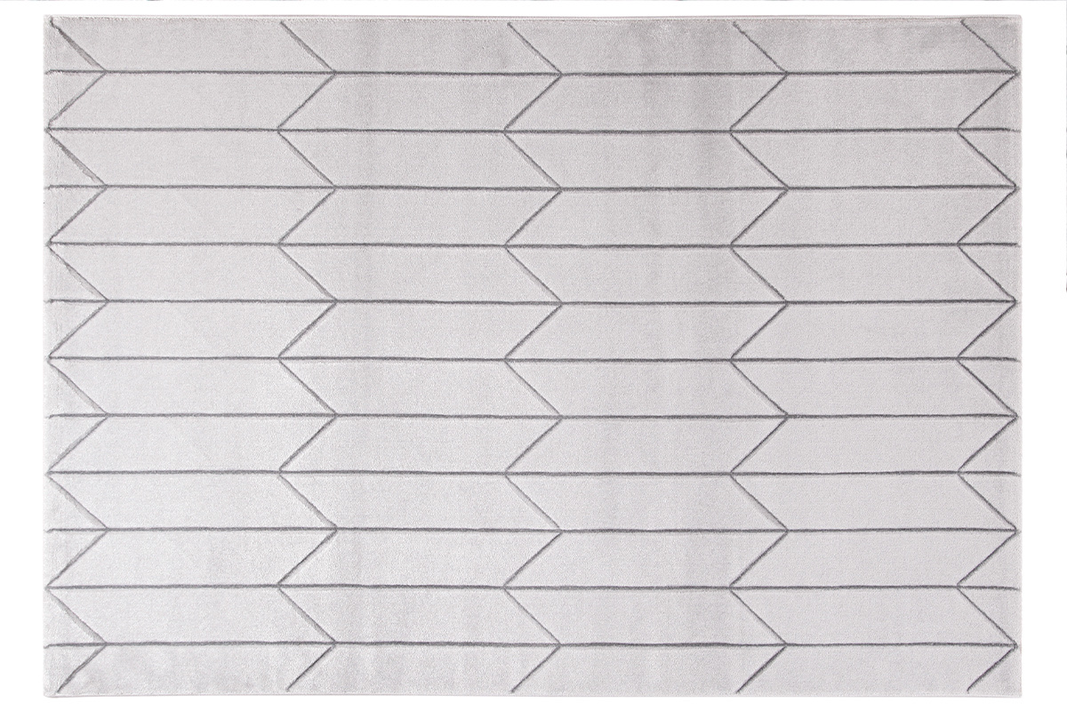 Tappeto moderno grigio con motivo geografico ARROWS