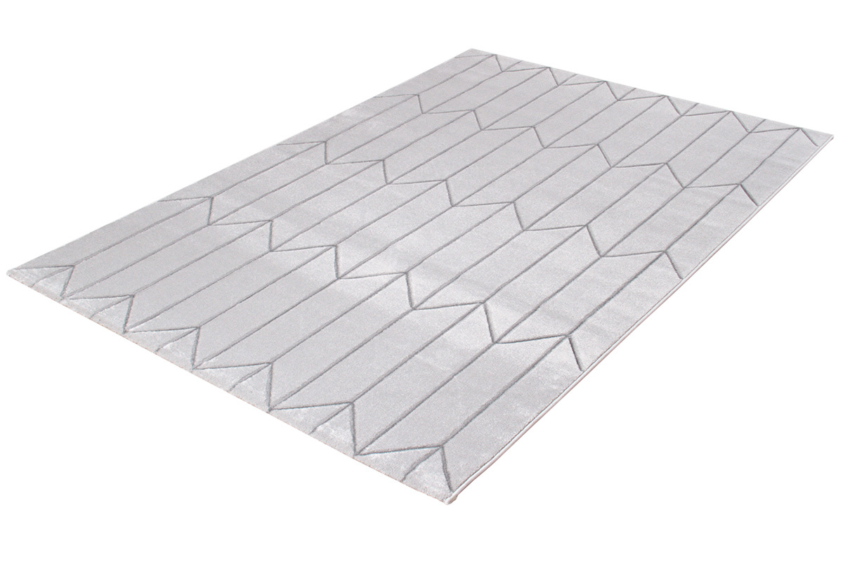Tappeto moderno grigio con motivo geografico ARROWS